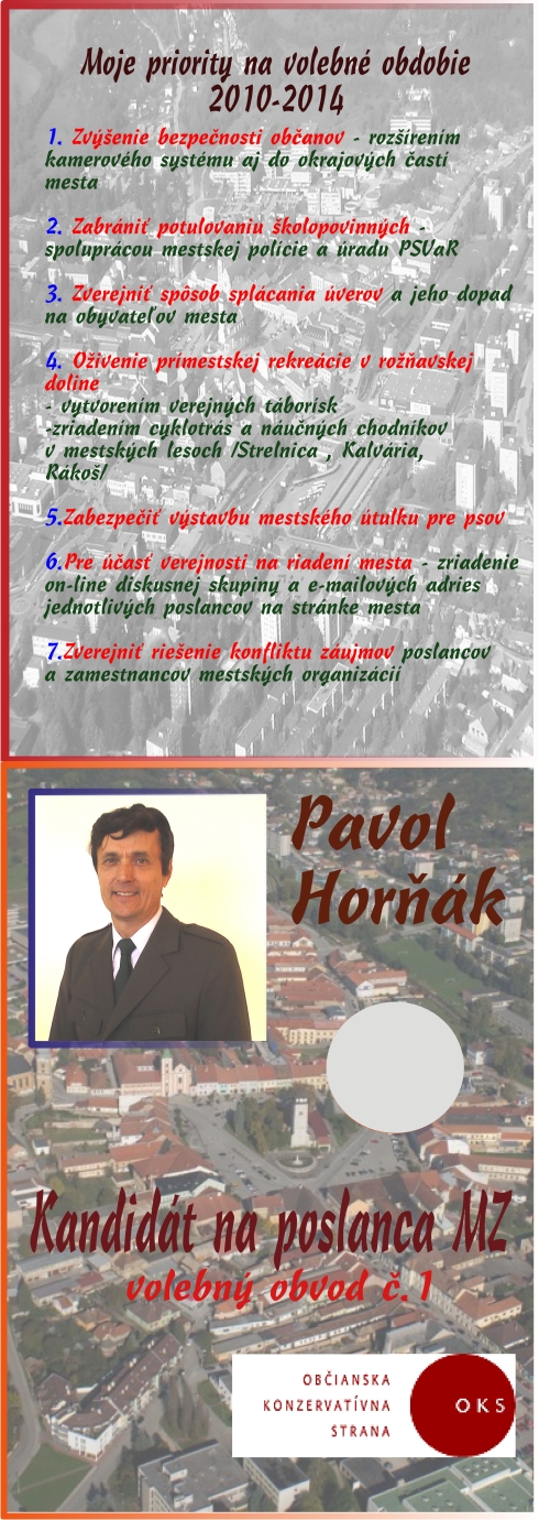 Pavol Horňák - kandidát na poslanca MZ Rožňava