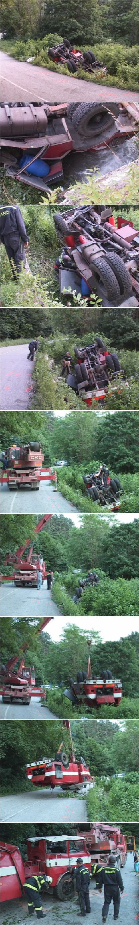 hasičské auto na streche