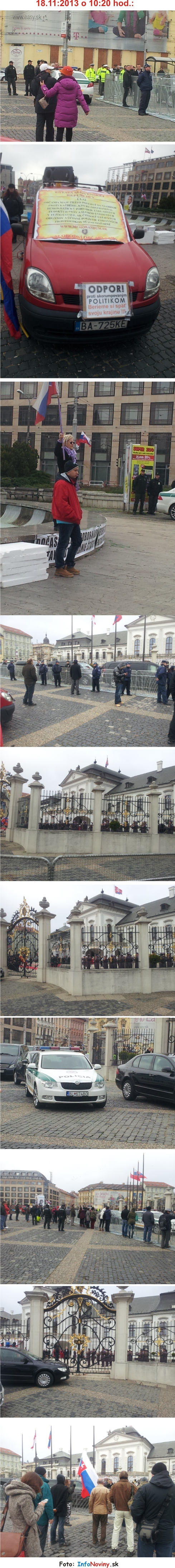 protestné zhromaždenie pri prezidentskom paláci